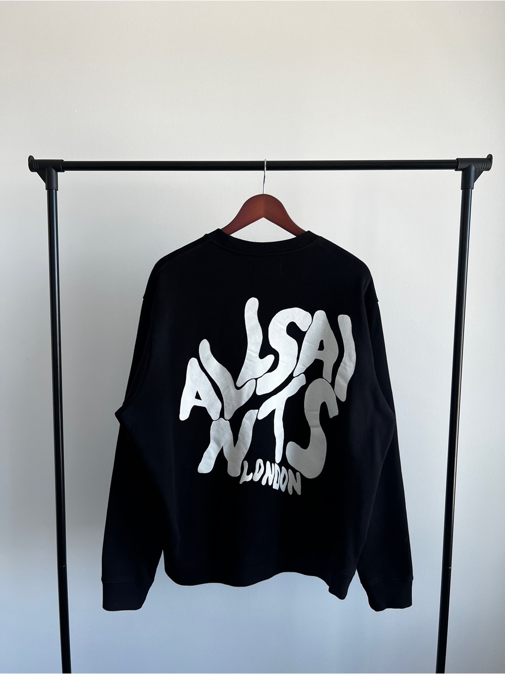 AllSaints London Orlando Crew Neck Cotton Sweatshirt - Black